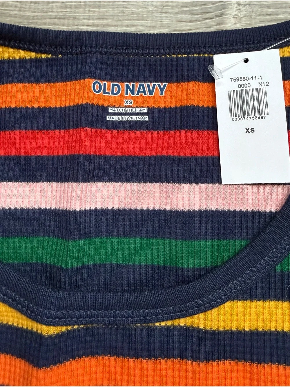 Old Navy Women’s XS Multicolor Striped Long-Sleeve Pajama Top NWT